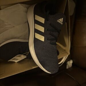 adidas Women's Navy and White Cloudfoam Pure SPW Athletic Shoes